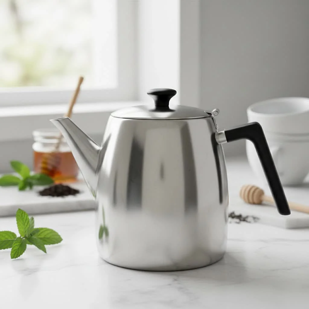Assortment of tea maker pots including glass, ceramic, and electric models